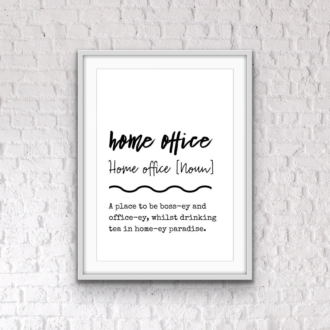 Home Office Definition Print: Modern Office Decor