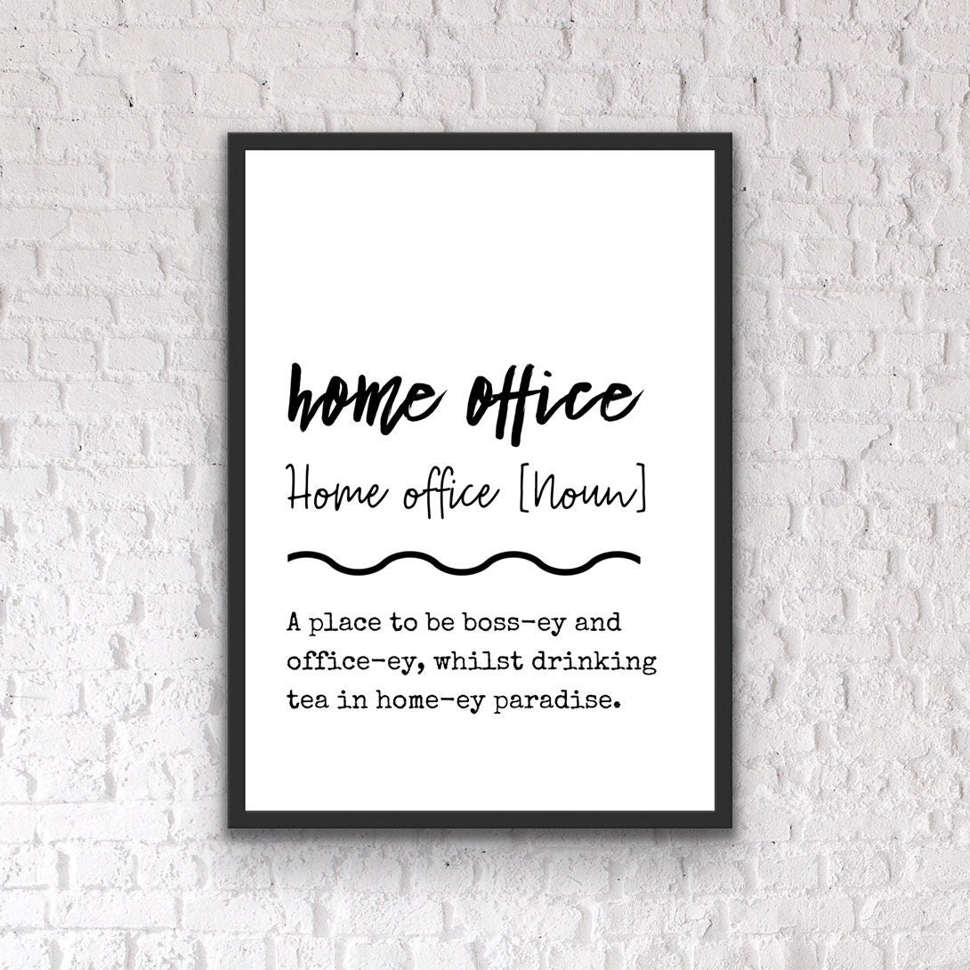 Home Office Definition Print: Modern Office Decor