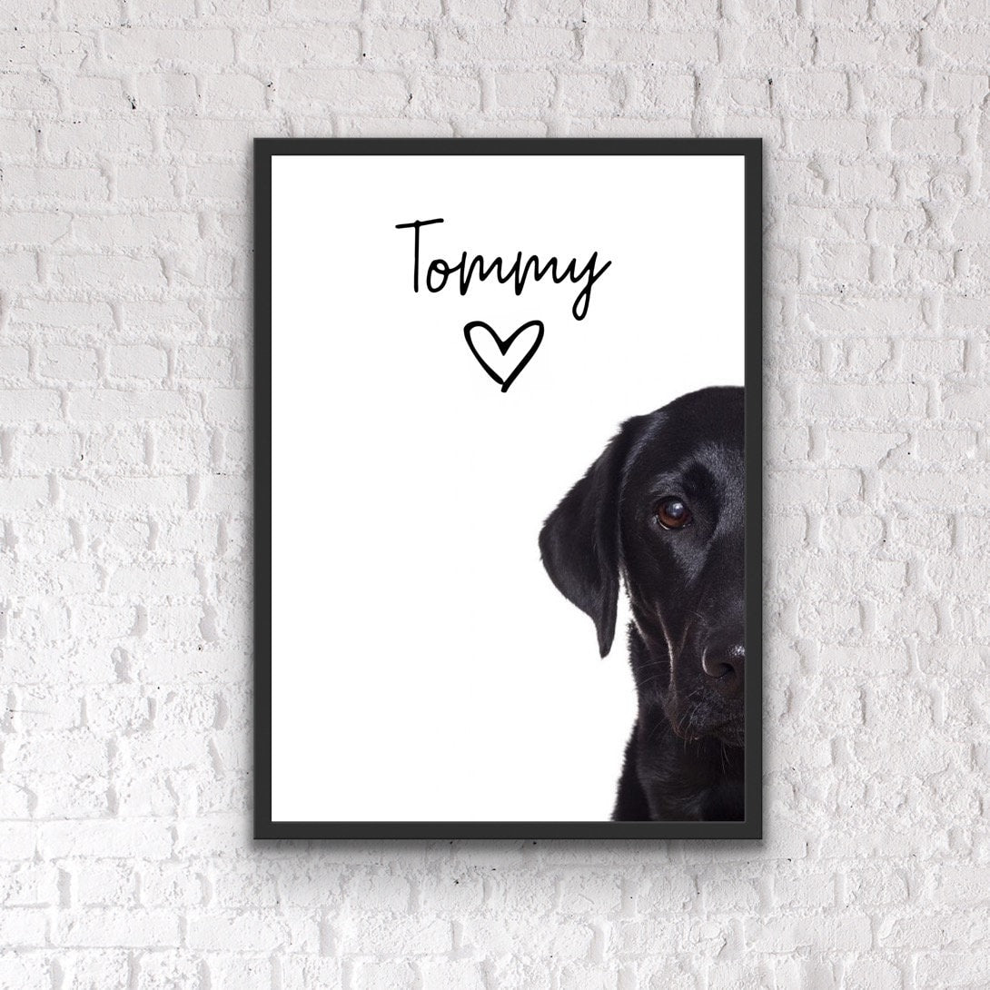 Labrador Print, Cute Dog Print, Labrador Poster Print, Labrador Gift, Cute Black Dog Print, Personalised Pet Print