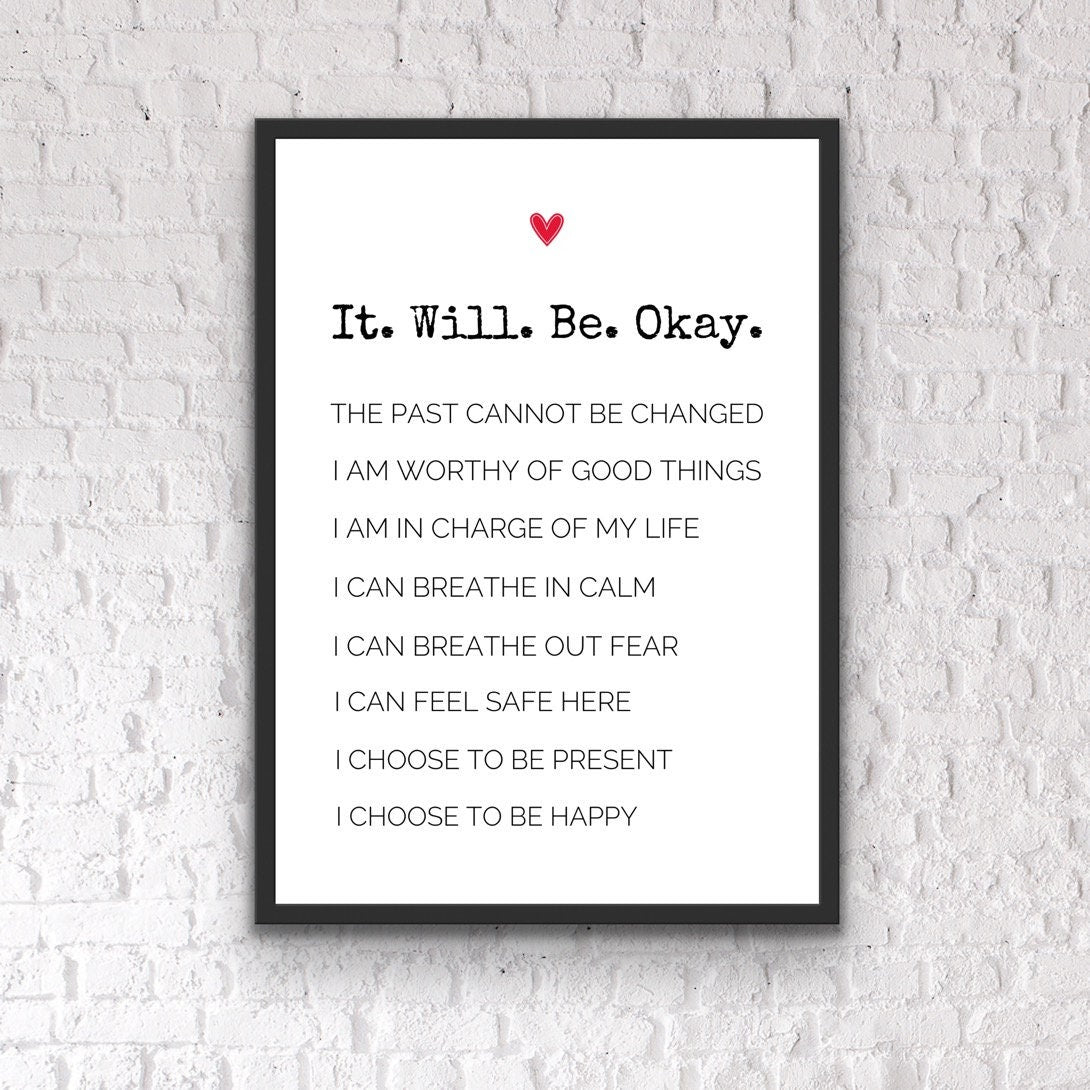 Daily Affirmation Print: Positive Quote, Office Gift
