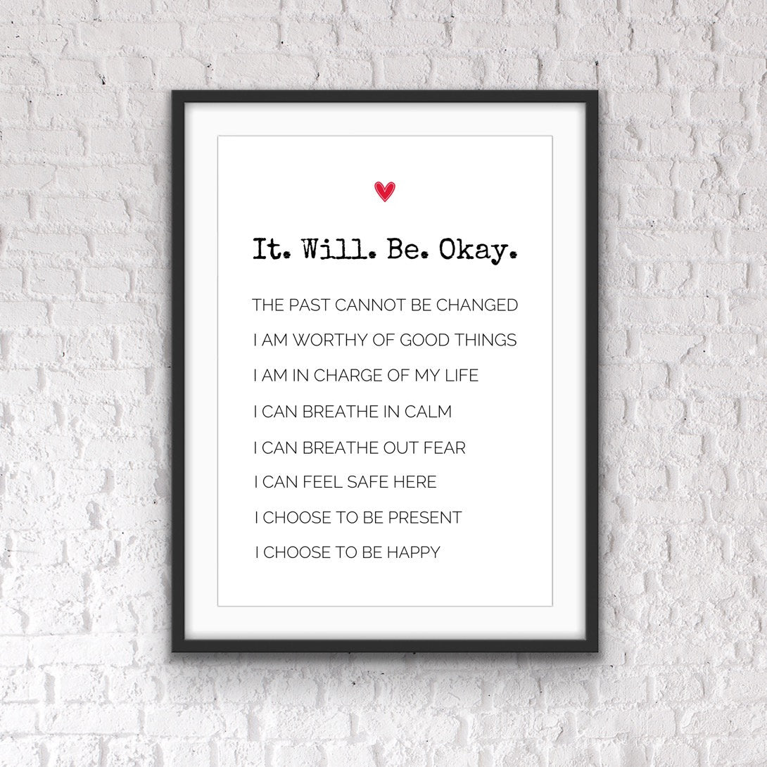 Daily Affirmation Print: Positive Quote, Office Gift