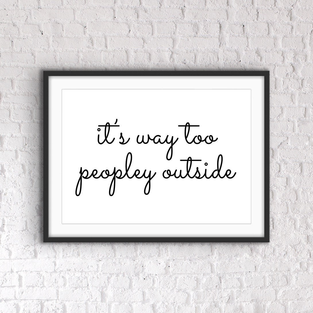 Funny Office Quote Print: Introvert Home Office Decor