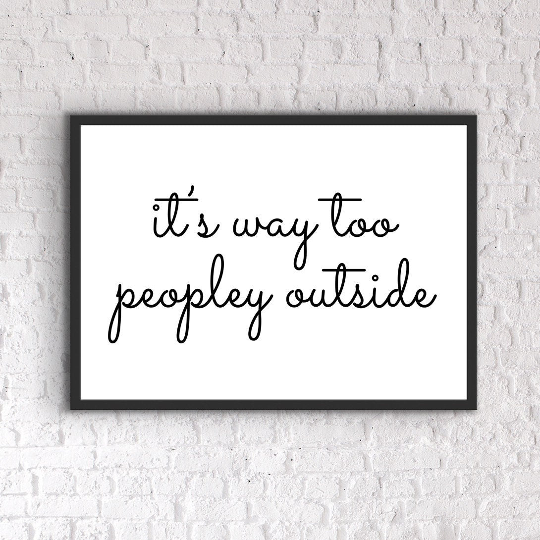 Funny Office Quote Print: Introvert Home Office Decor