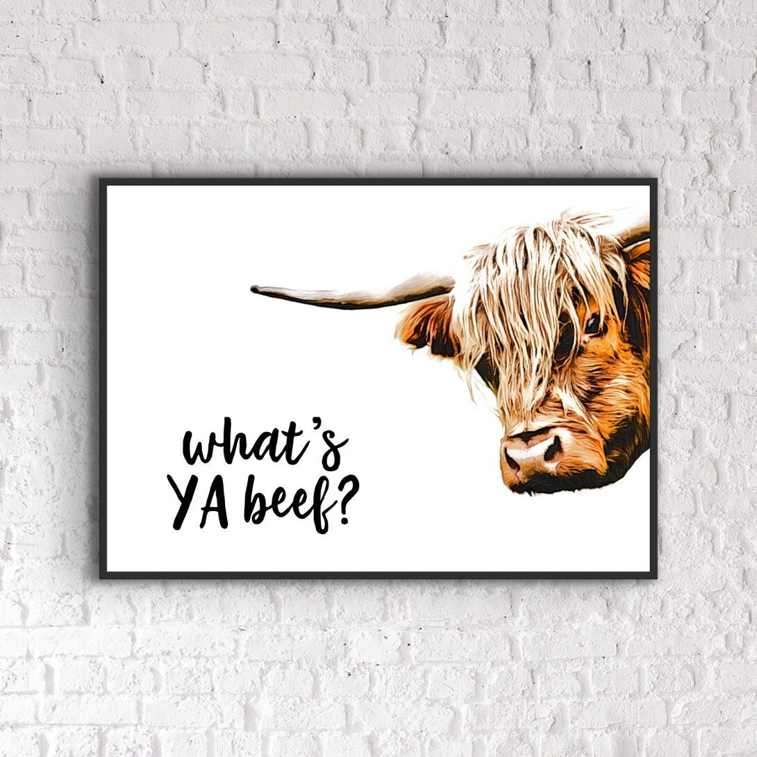 Highland Cow Kitchen Print: Funny Kitchen Wall Art