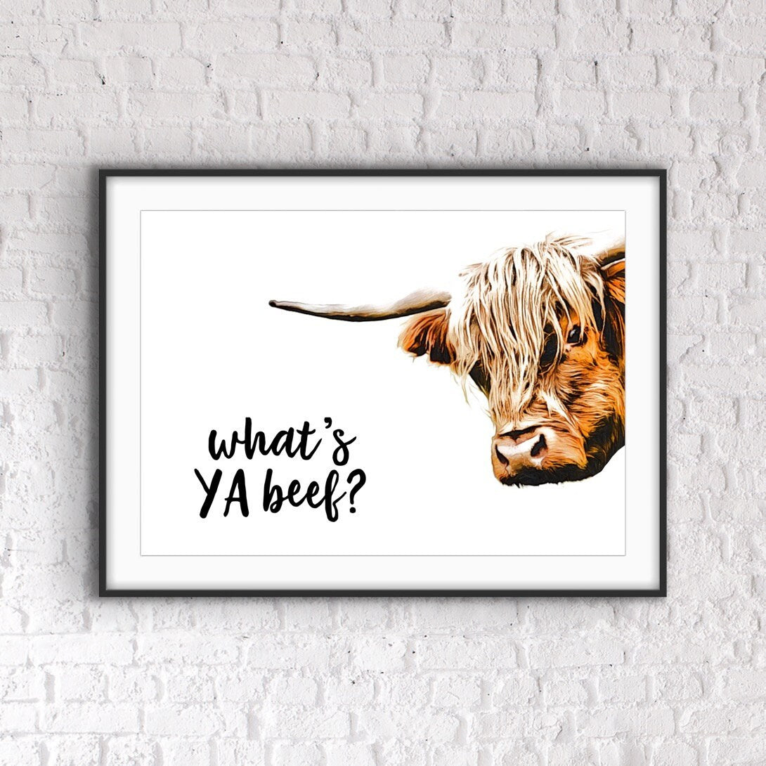 Highland Cow Kitchen Print: Funny Kitchen Wall Art
