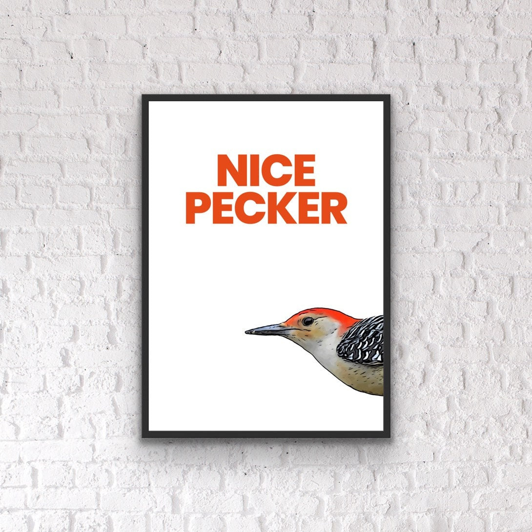 Funny Bathroom Print: Quirky Bird Art