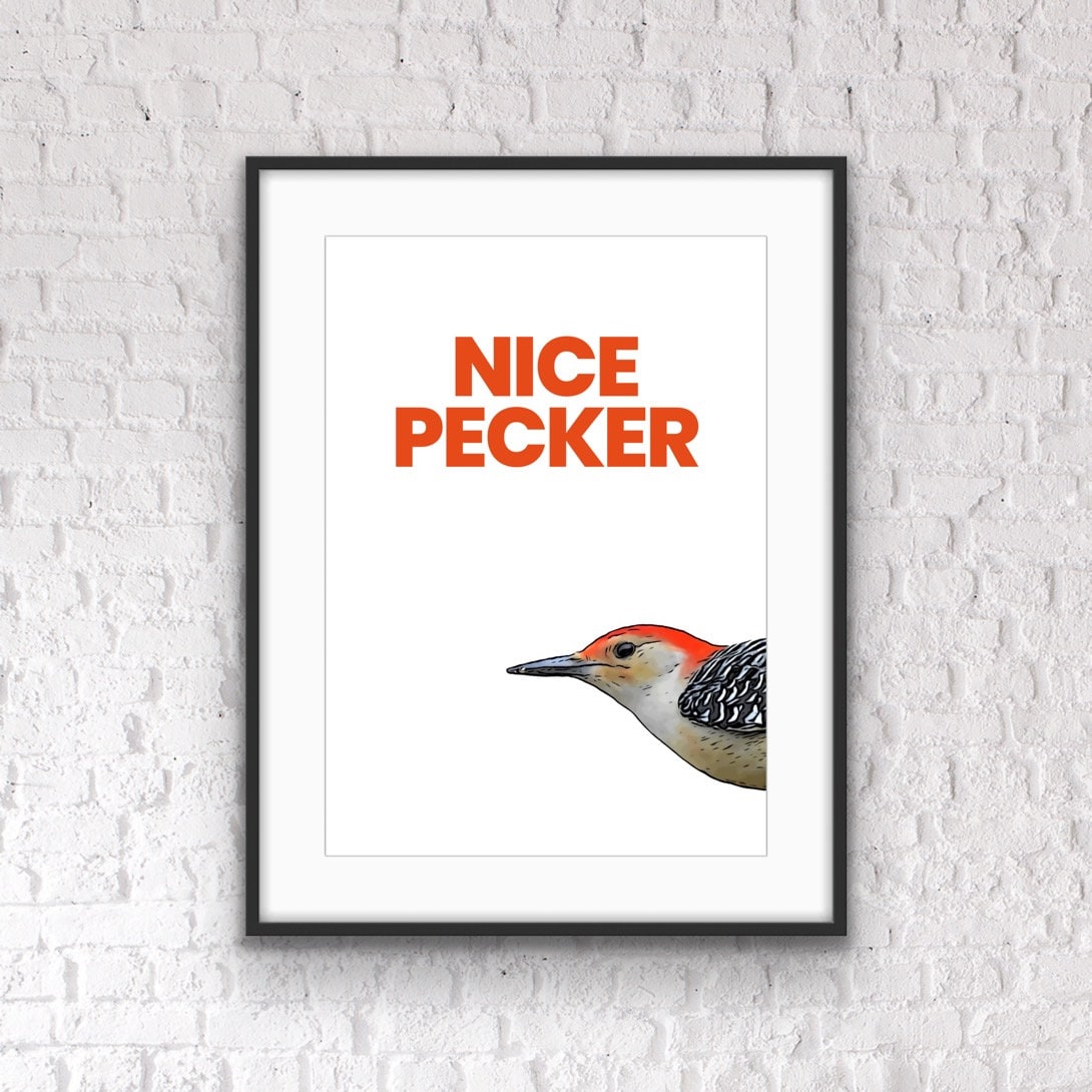 Funny Bathroom Print: Quirky Bird Art
