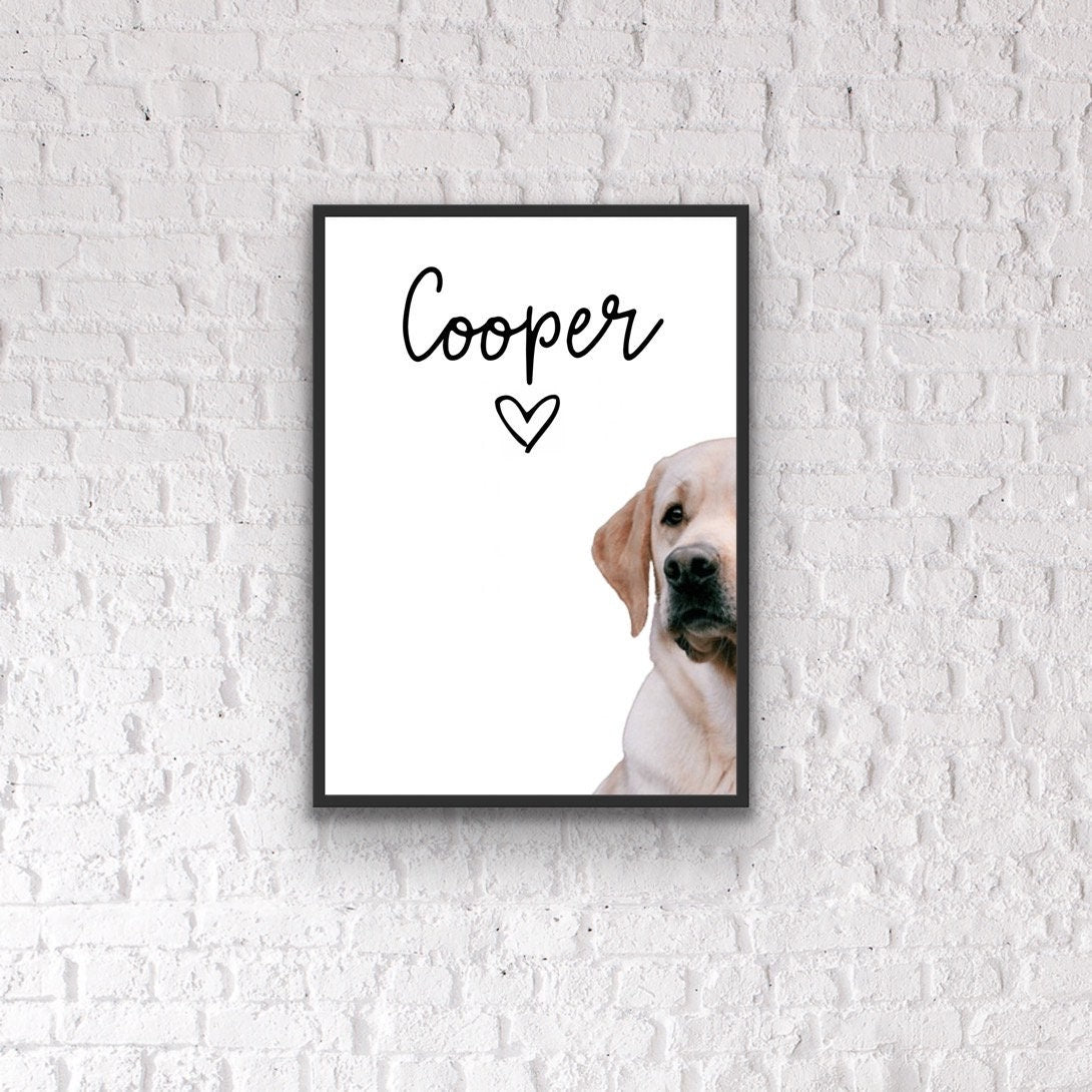 Labrador Print, Cute Dog Print, Labrador Poster Print, Labrador Gift, Cute Black Dog Print, Personalised Pet Print