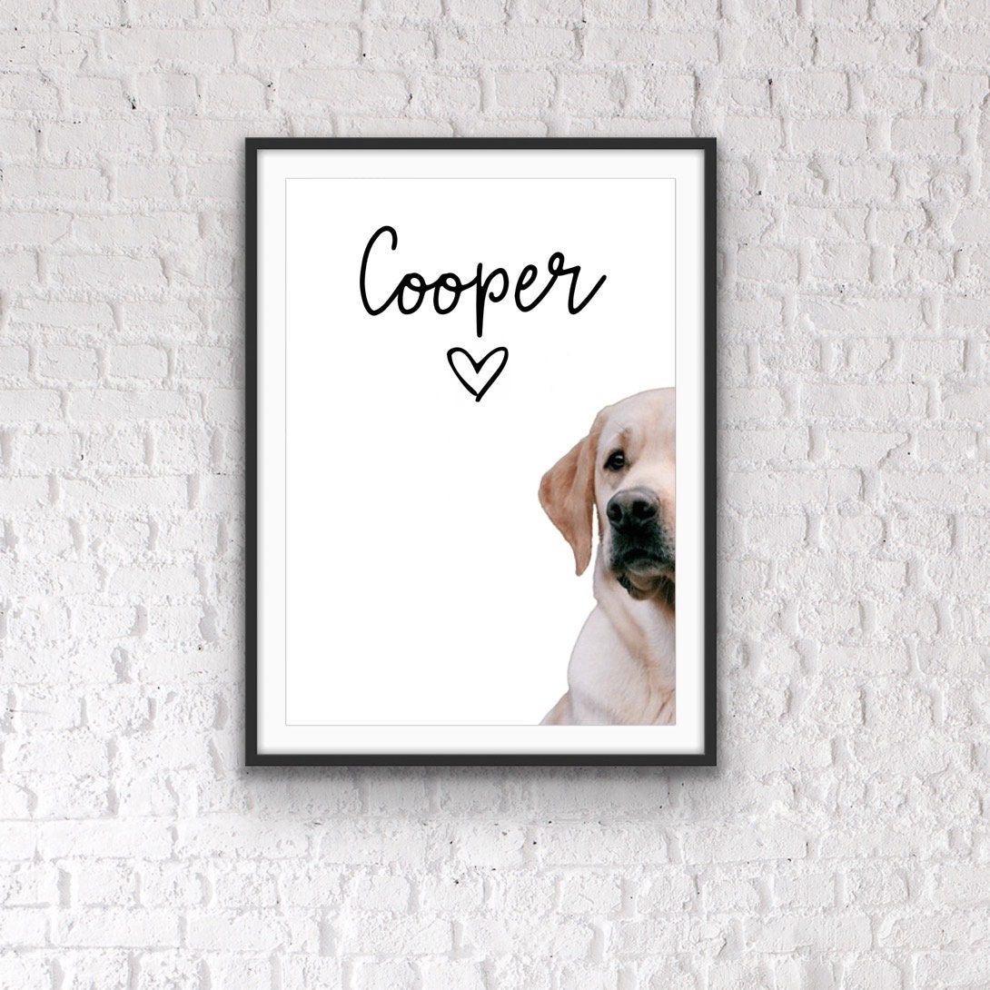 Labrador Print, Cute Dog Print, Labrador Poster Print, Labrador Gift, Cute Black Dog Print, Personalised Pet Print
