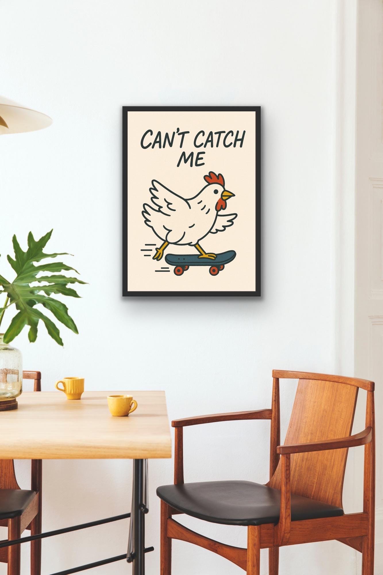 Funny Chicken Print – Quirky Kitchen Artwork – Quirky Farmhouse Kitchen Decor - Foodie Print - Humorous Animal Print Gift