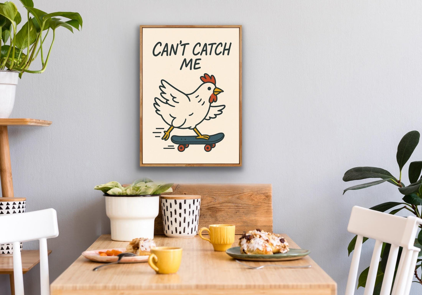 Funny Chicken Print – Quirky Kitchen Artwork – Quirky Farmhouse Kitchen Decor - Foodie Print - Humorous Animal Print Gift