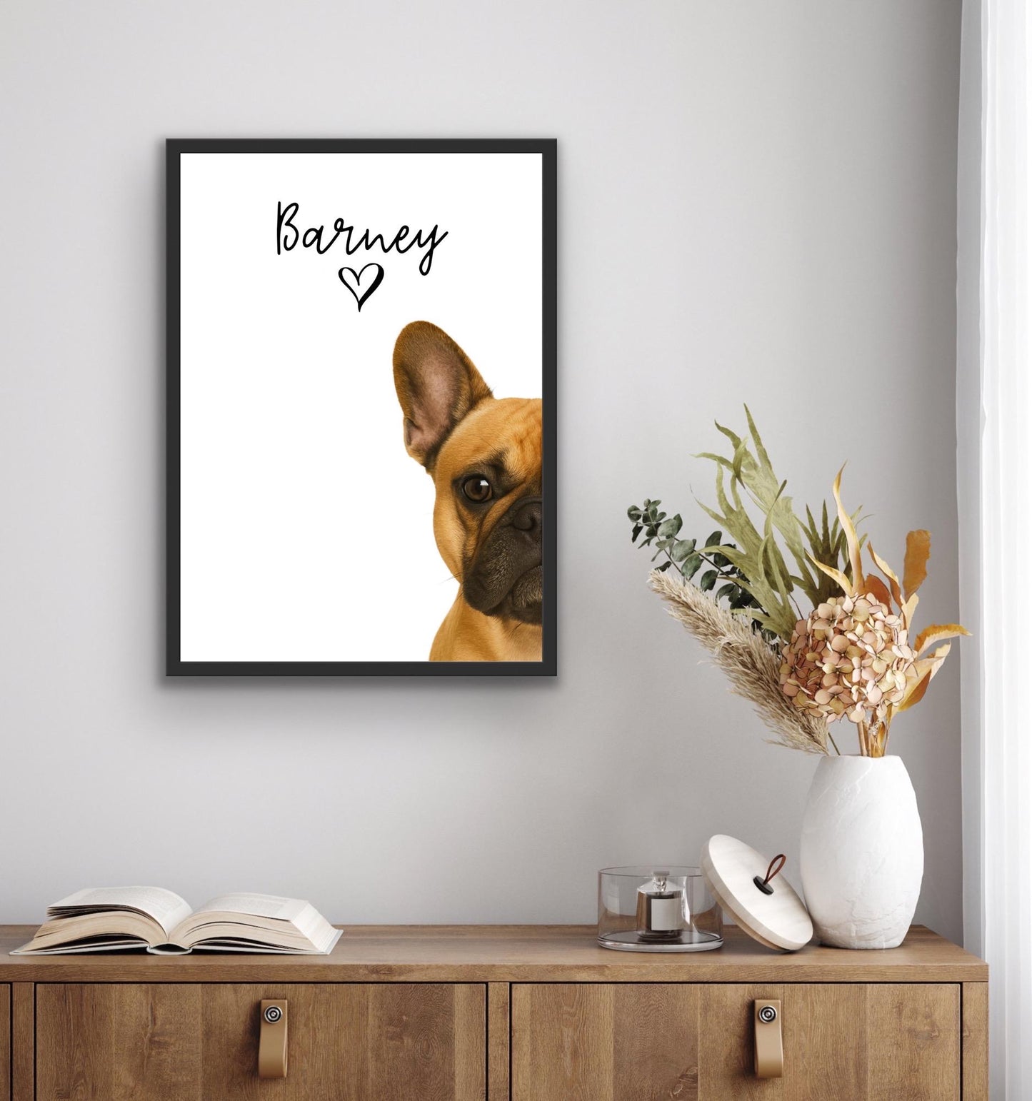 Personalized French Bulldog Print: Custom Pet Portrait, Modern Home Decor