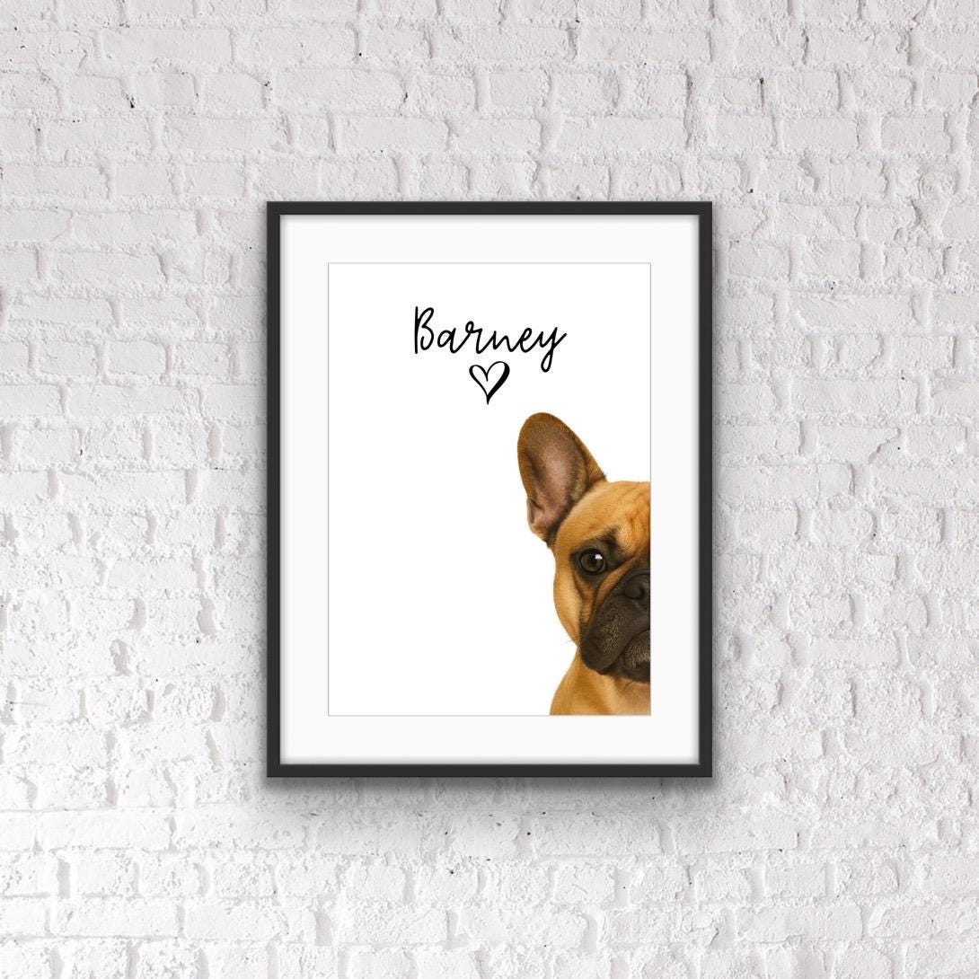 Personalized French Bulldog Print: Custom Pet Portrait, Modern Home Decor