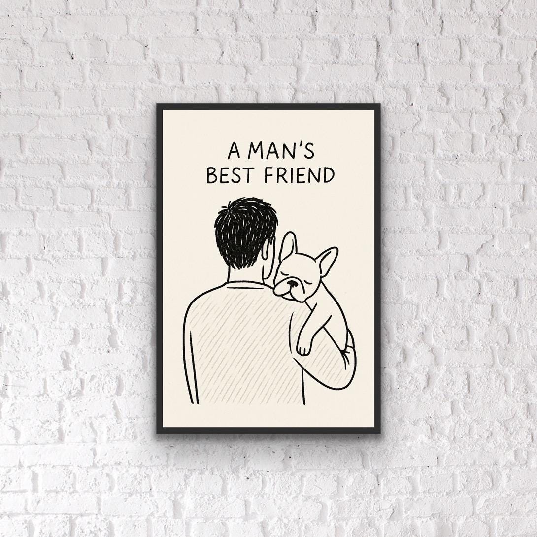 Minimalist French Bulldog Print: Modern Dog Lover Wall Art