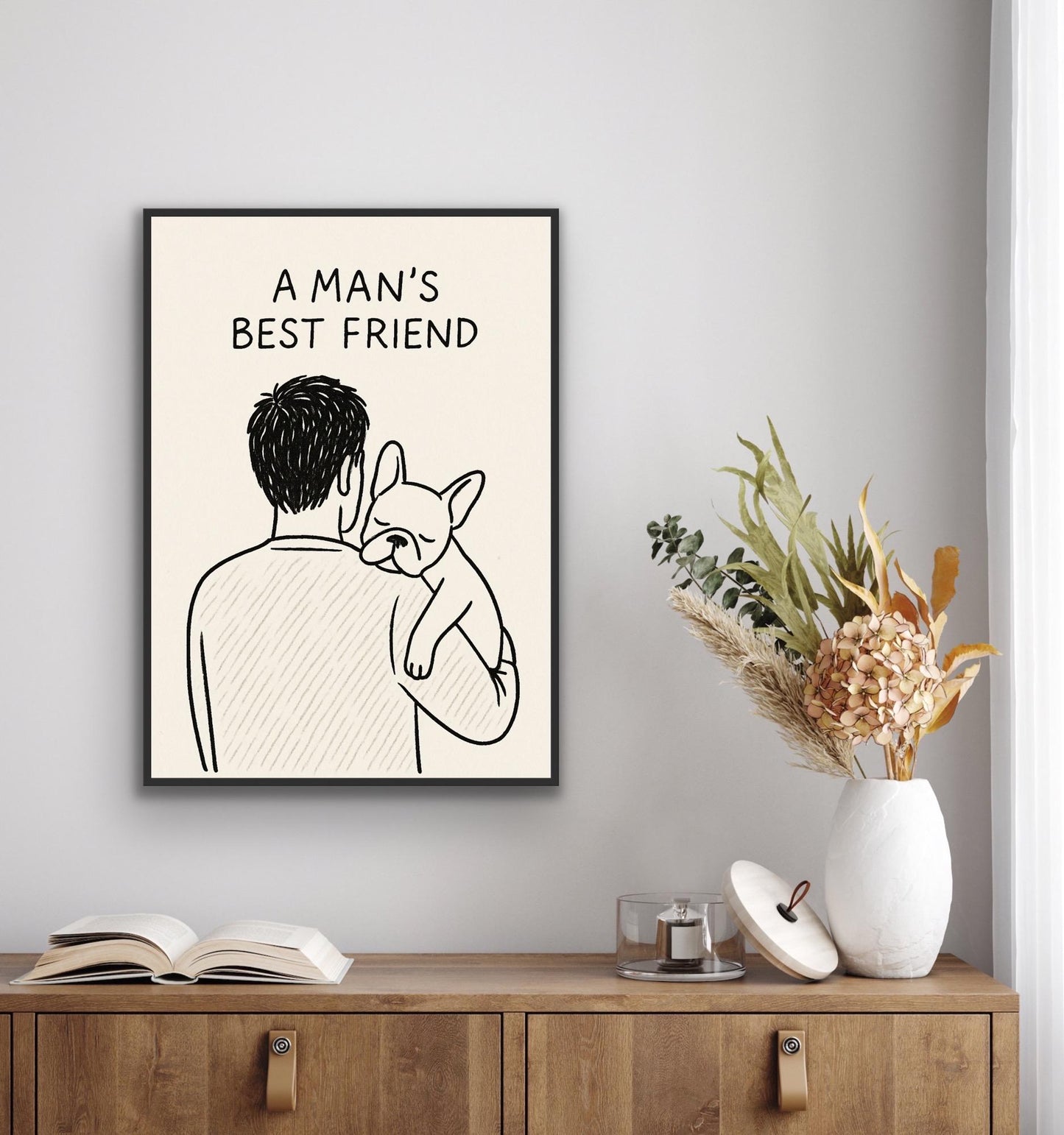 Minimalist French Bulldog Print: Modern Dog Lover Wall Art