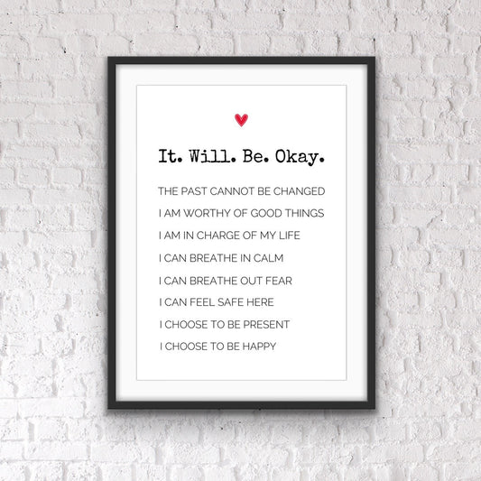 Daily Affirmation Print: Positive Quote, Office Gift