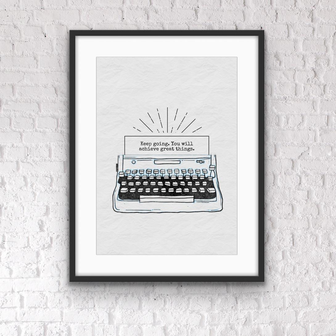 Home Office Print: Inspiring Typewriter Art