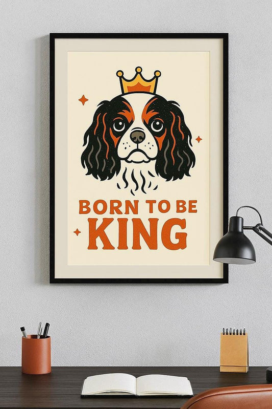 Cavalier King Charles Spaniel Print: Funny Dog Portrait Wall Art