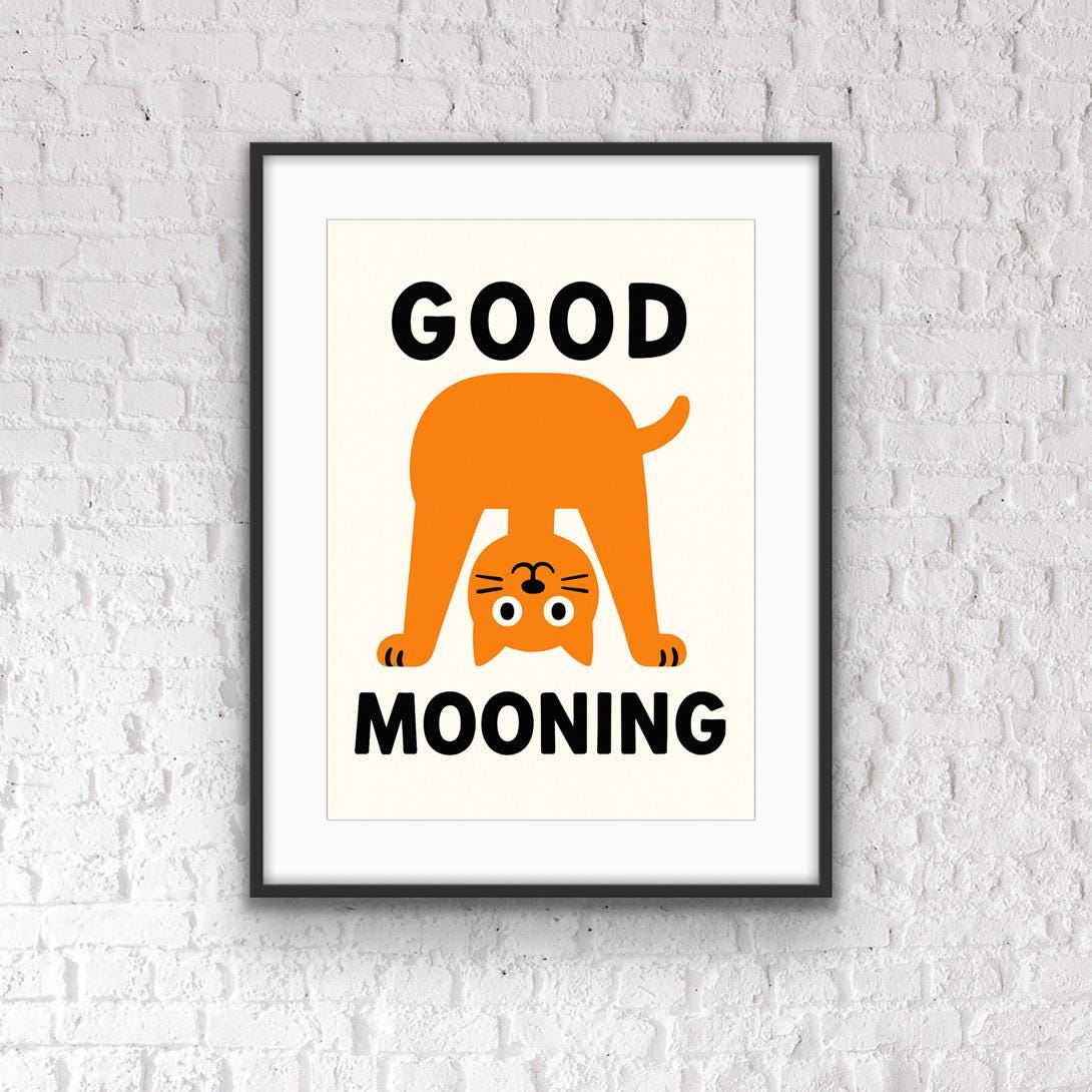 Funny Cat Office Print: Home Working Quote