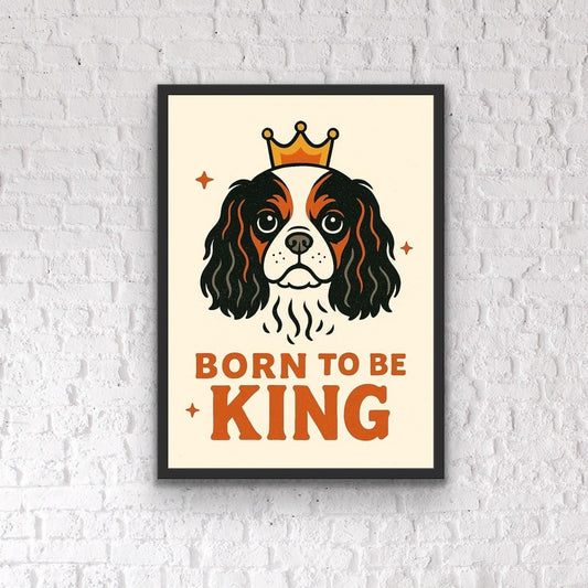 Cavalier King Charles Spaniel Print: Funny Dog Portrait Wall Art