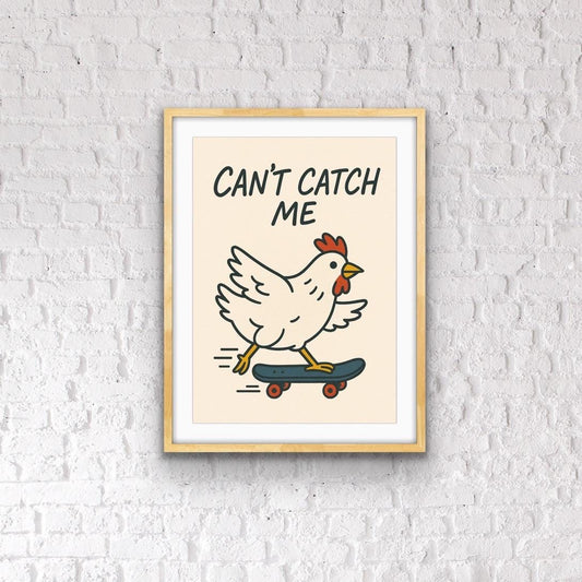 Funny Chicken Print – Quirky Kitchen Artwork – Quirky Farmhouse Kitchen Decor - Foodie Print - Humorous Animal Print Gift